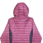 JACK WOLFSKIN Womens Pink & Grey Outdoor Jacket S Polyester Blend Quilted Hooded