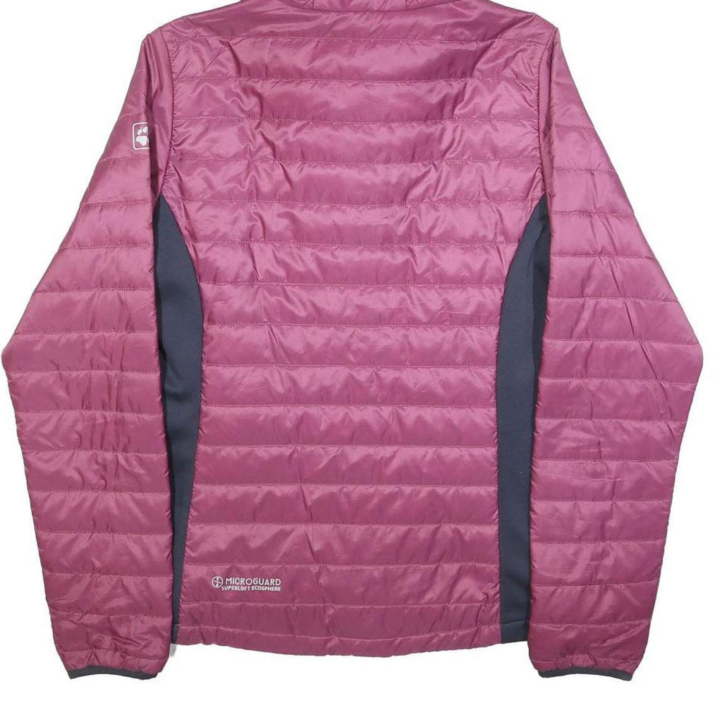 JACK WOLFSKIN Womens Pink & Grey Outdoor Jacket S Polyester Blend Quilted Hooded