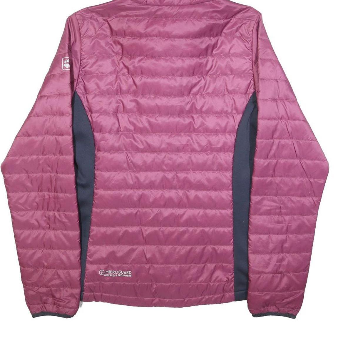 JACK WOLFSKIN Womens Pink & Grey Outdoor Jacket S Polyester Blend Quilted Hooded