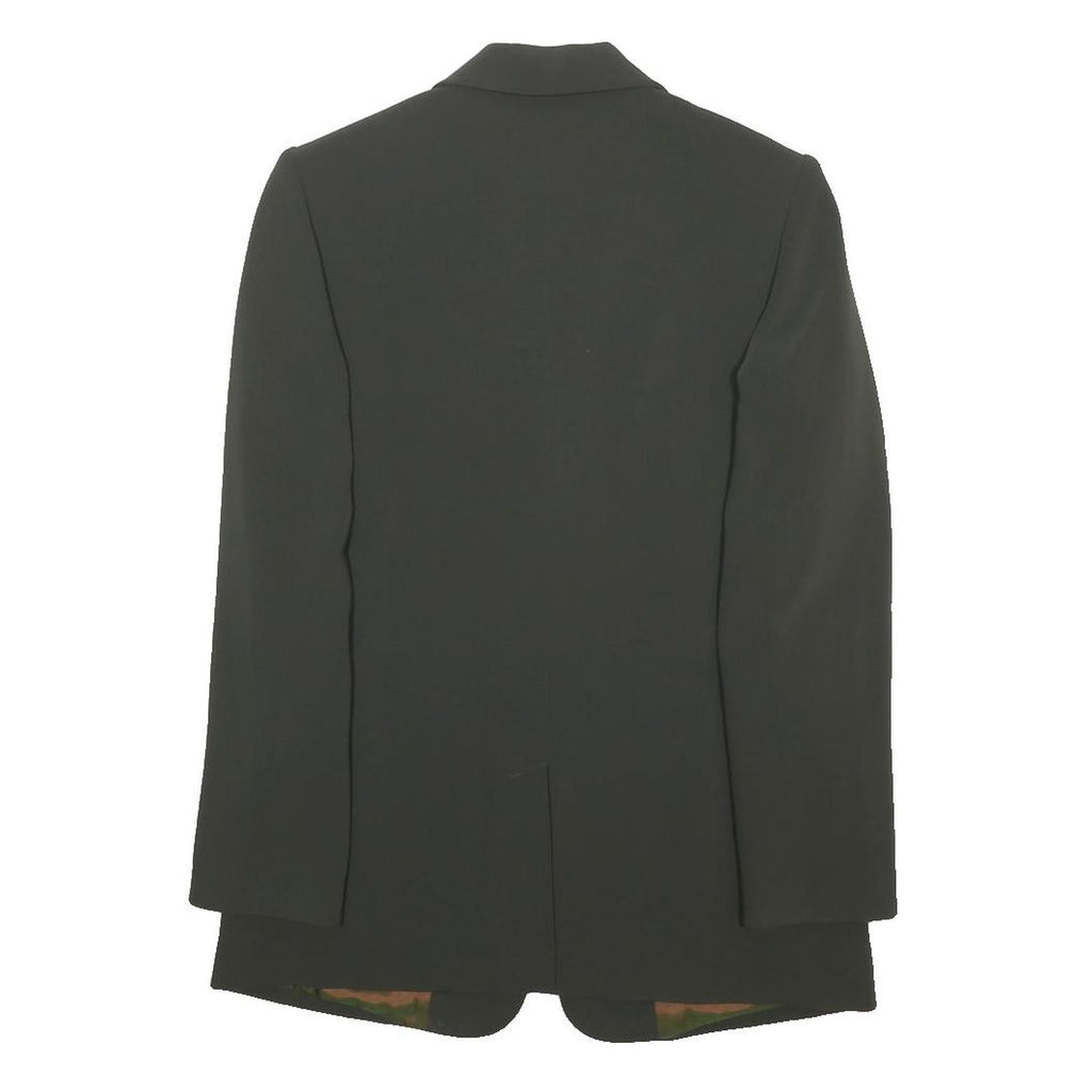 EACHAREL Womens Black Button Jacket S Polyester Blend Tailored Plain Elegant