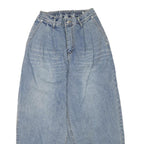 Womens Blue Regular Fit Pleated Baggy Denim Jeans W28 L27 Zip Closure