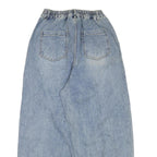 Womens Blue Regular Fit Pleated Baggy Denim Jeans W28 L27 Zip Closure