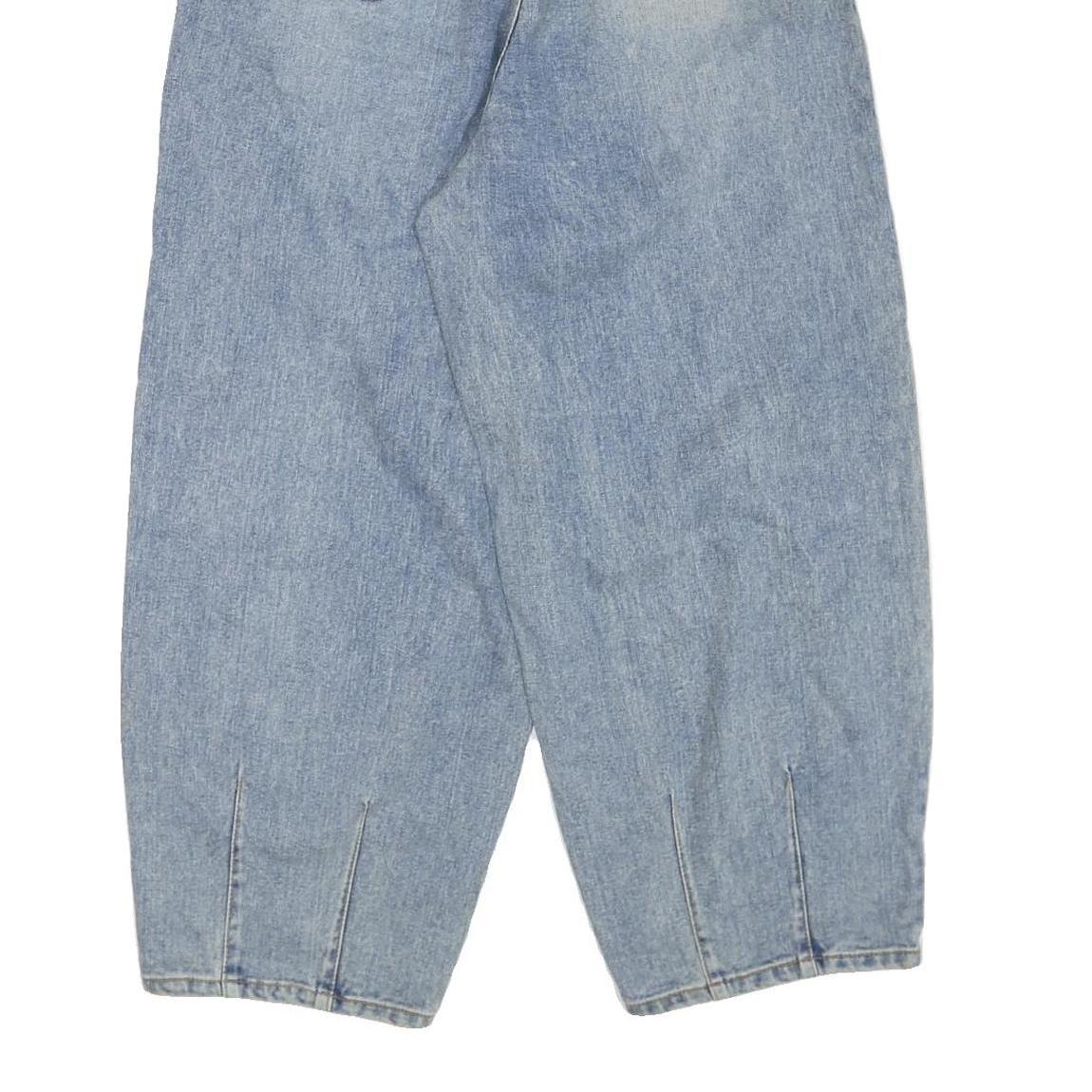 Womens Blue Regular Fit Pleated Baggy Denim Jeans W28 L27 Zip Closure