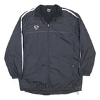 NIKE Mens Black Striped Athletic Zip Jacket M Polyester Track Sportswear
