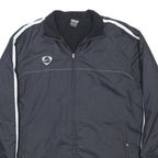 NIKE Mens Black Striped Athletic Zip Jacket M Polyester Track Sportswear