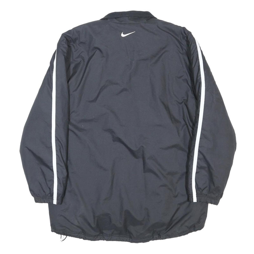 NIKE Mens Black Striped Athletic Zip Jacket M Polyester Track Sportswear