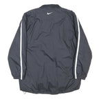 NIKE Mens Black Striped Athletic Zip Jacket M Polyester Track Sportswear