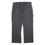 DICKIES Mens Cotton Blend Black Regular Straight Trousers W36 L30 Workwear