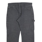 DICKIES Mens Cotton Blend Black Regular Straight Trousers W36 L30 Workwear