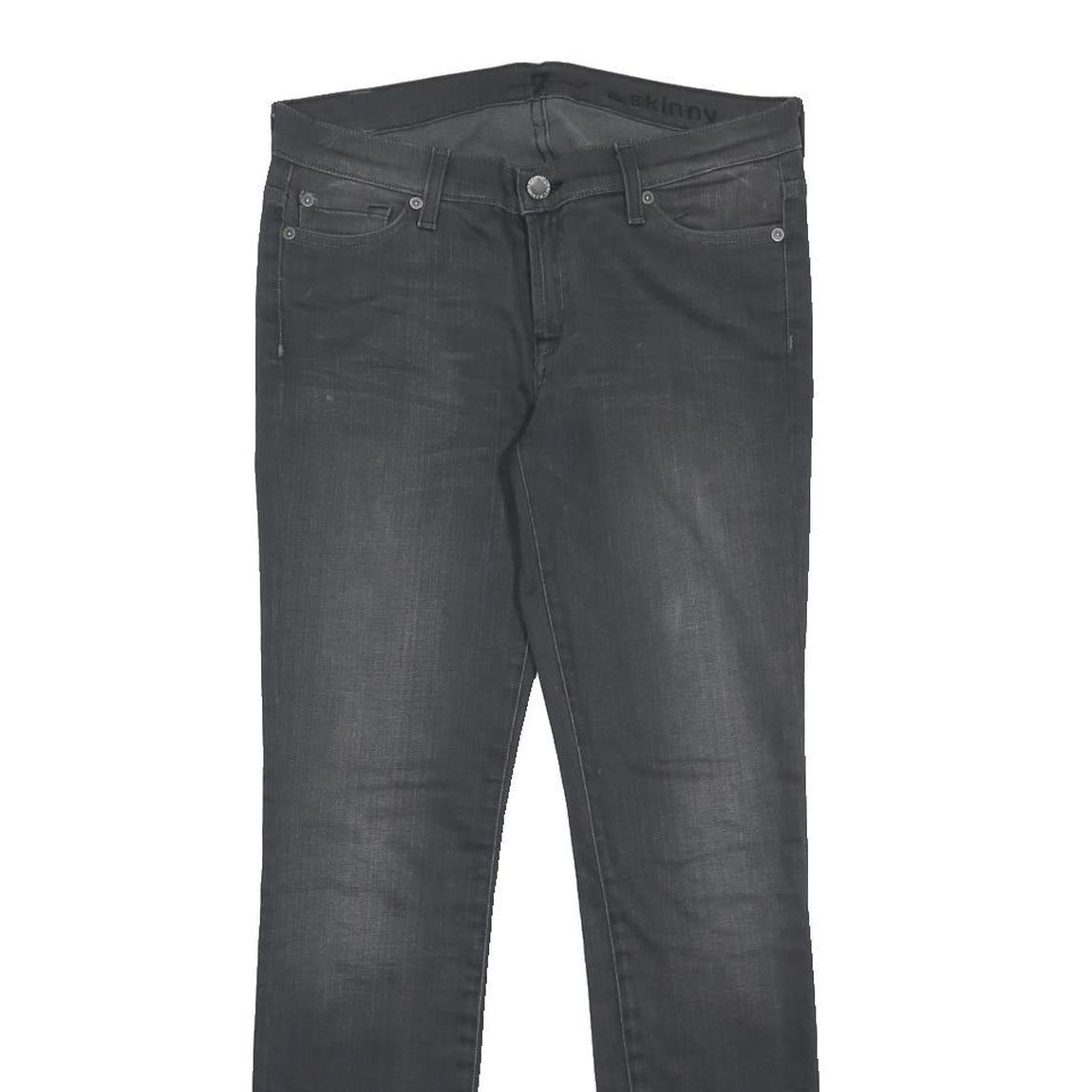 7 FOR ALL MANKIND Womens Slim Skinny Denim Dark W29 L30 Cotton Blend Zip Jeans