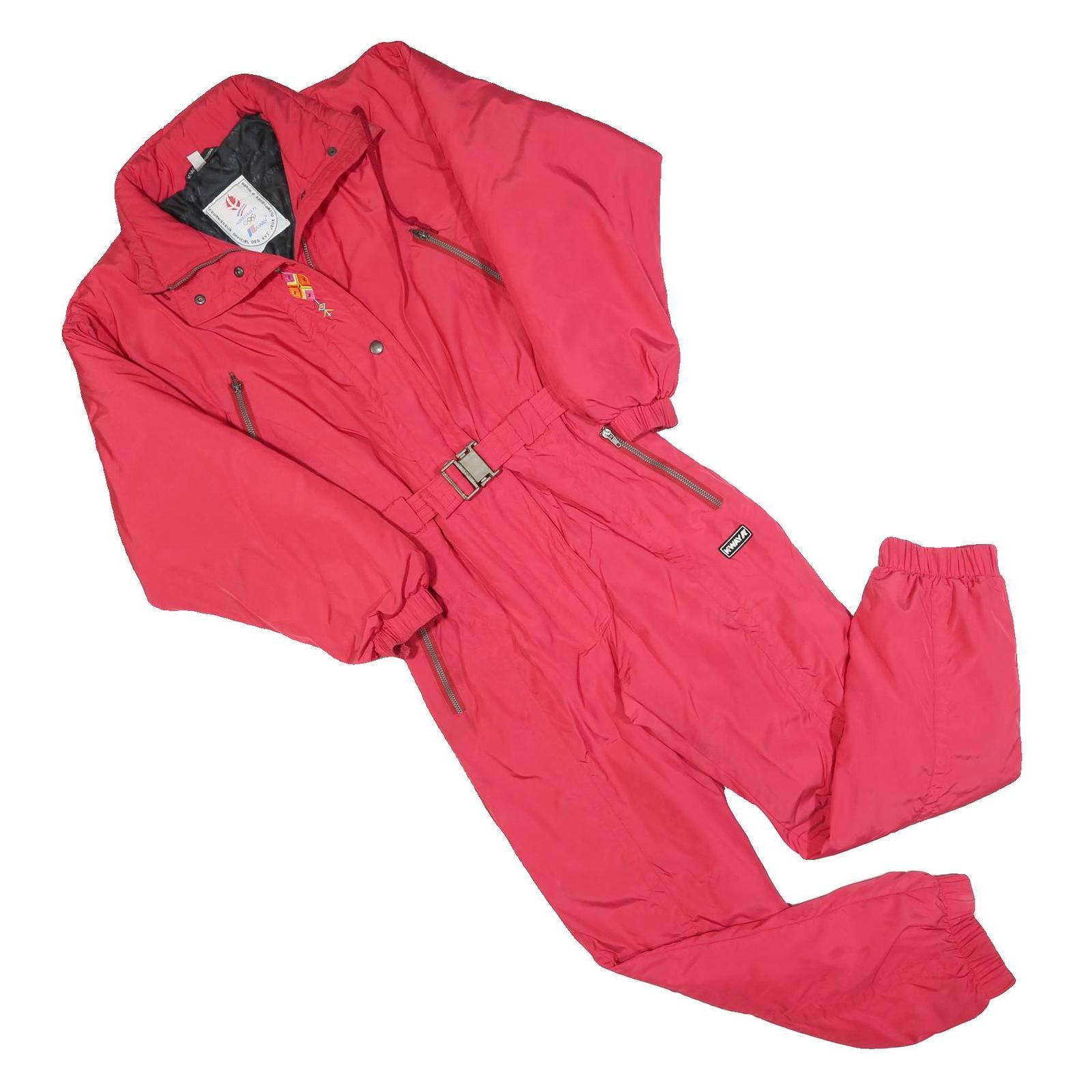 K-WAY Womens Red Dungarees Regular Polyester Blend Plain M W30 L30 Outdoor