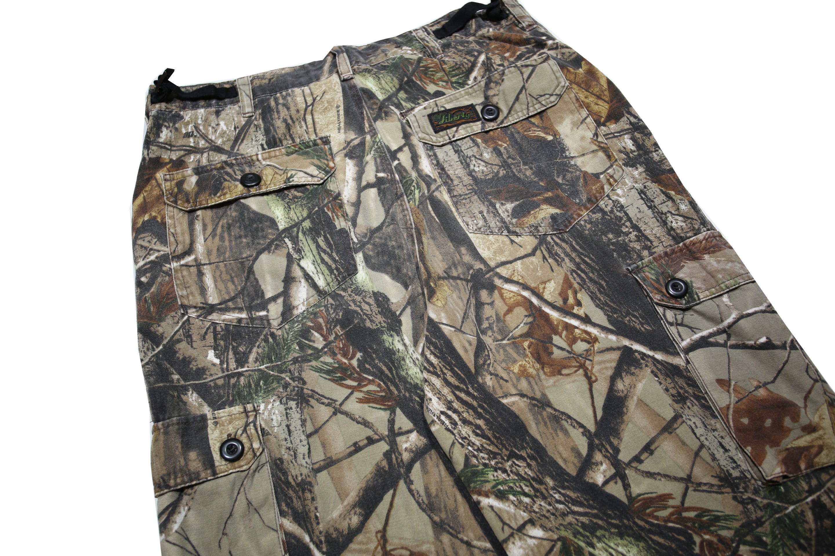 LIBERTY Mens Cotton Blend Regular Cargo Camouflage Trousers W32 L30 Utility