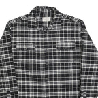 JACHS Mens Black & White Check Shirt L Cotton Blend Casual Long Sleeve Button
