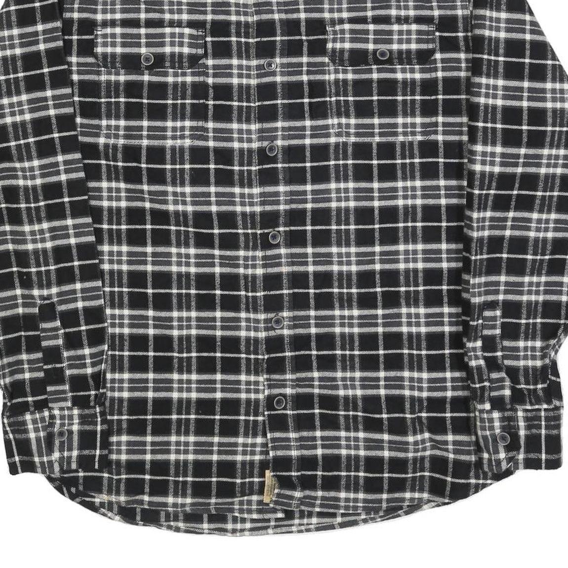 JACHS Mens Black & White Check Shirt L Cotton Blend Casual Long Sleeve Button