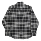 JACHS Mens Black & White Check Shirt L Cotton Blend Casual Long Sleeve Button