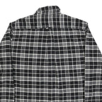 JACHS Mens Black & White Check Shirt L Cotton Blend Casual Long Sleeve Button