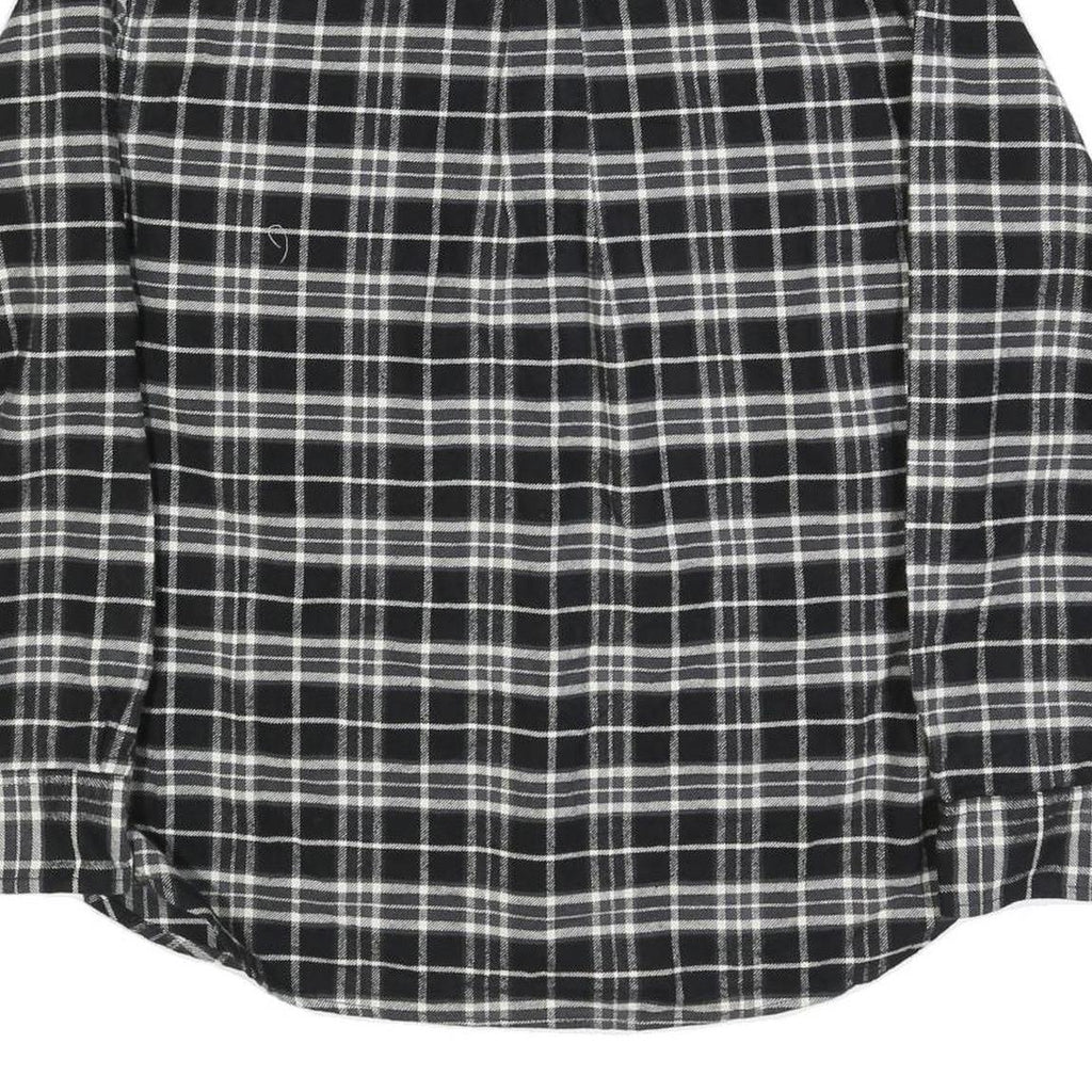 JACHS Mens Black & White Check Shirt L Cotton Blend Casual Long Sleeve Button