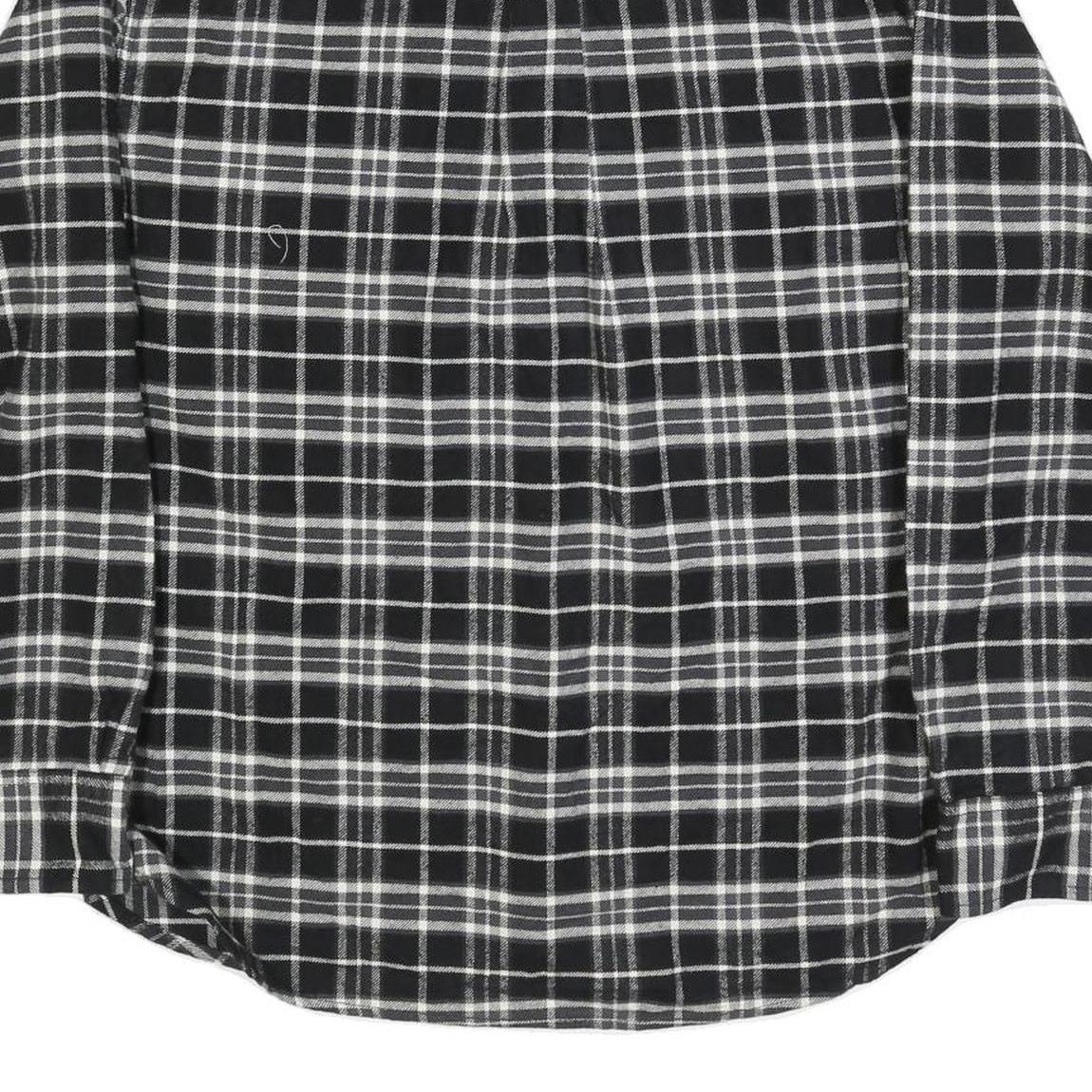 JACHS Mens Black & White Check Shirt L Cotton Blend Casual Long Sleeve Button