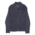 MARC O'POLO Mens Blue Patterned Cardigan Button Up Crew Neck Chunky Knit M