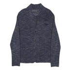 MARC O'POLO Mens Blue Patterned Cardigan Button Up Crew Neck Chunky Knit M