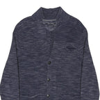 MARC O'POLO Mens Blue Patterned Cardigan Button Up Crew Neck Chunky Knit M