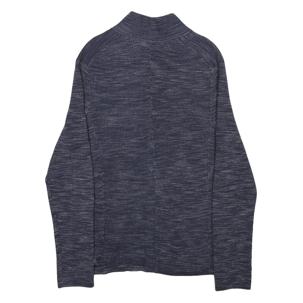 MARC O'POLO Mens Blue Patterned Cardigan Button Up Crew Neck Chunky Knit M