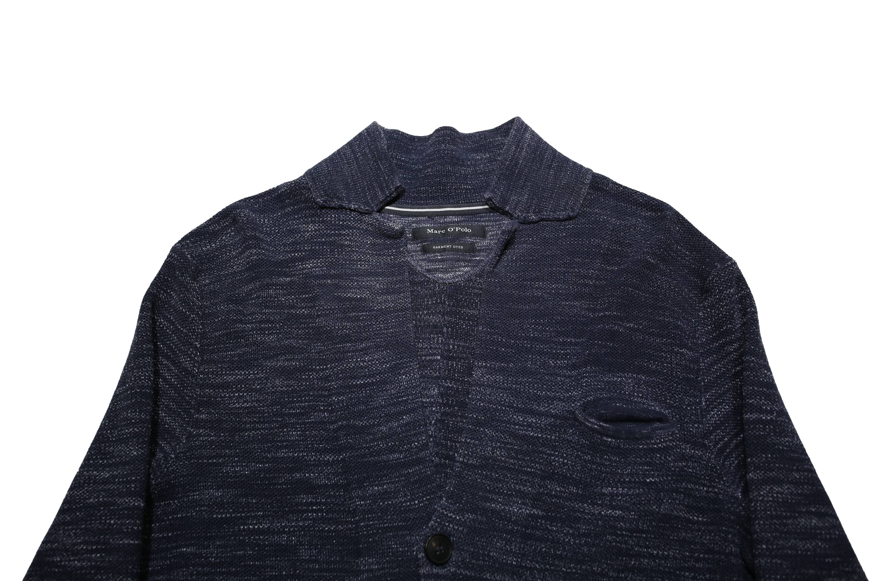 MARC O'POLO Mens Blue Patterned Cardigan Button Up Crew Neck Chunky Knit M