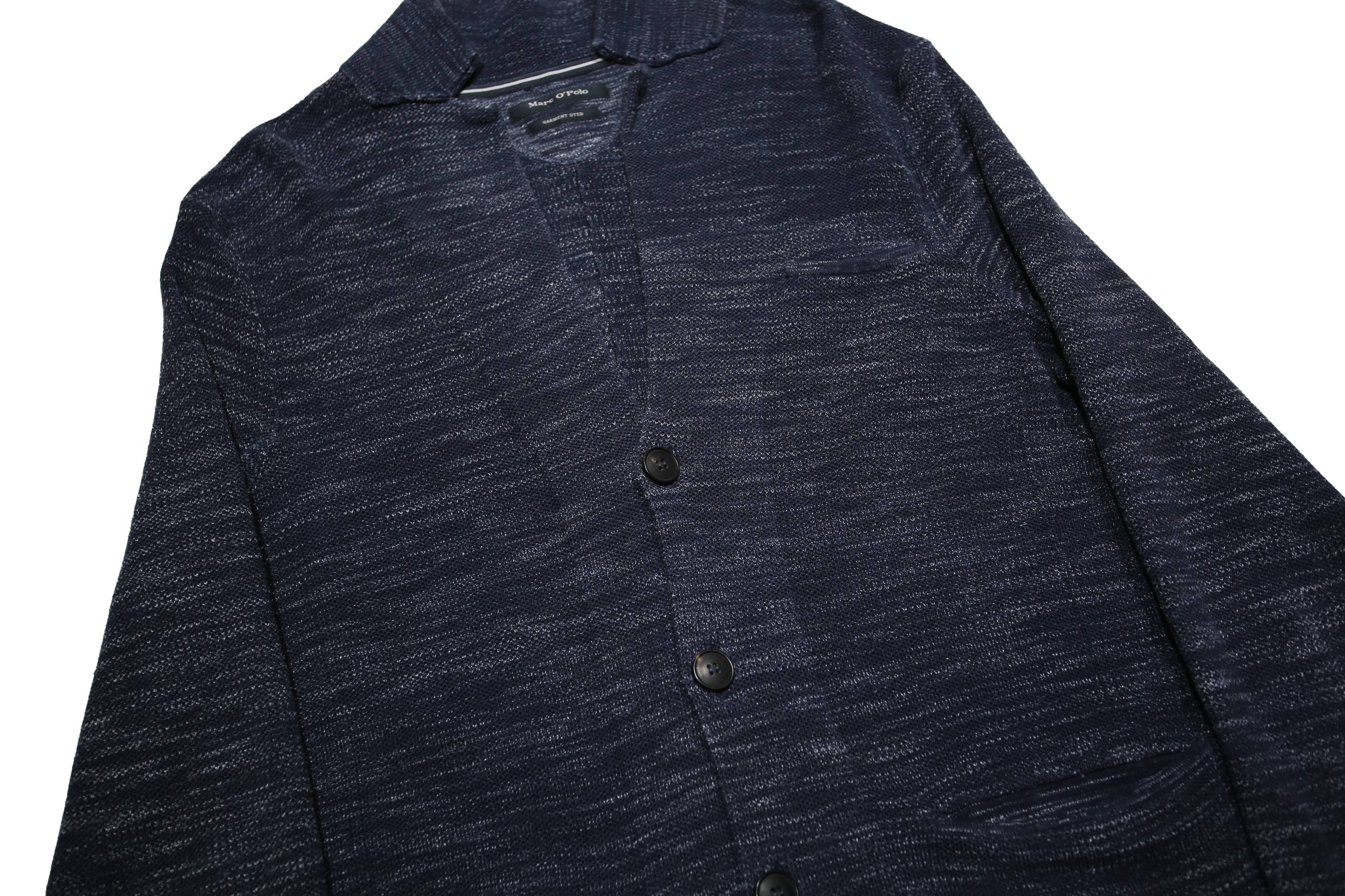 MARC O'POLO Mens Blue Patterned Cardigan Button Up Crew Neck Chunky Knit M
