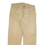 DICKIES Mens Jeans Beige Regular Straight Denim W36 L32 Workwear Cotton Blend
