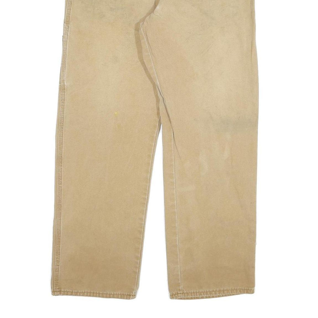 DICKIES Mens Jeans Beige Regular Straight Denim W36 L32 Workwear Cotton Blend