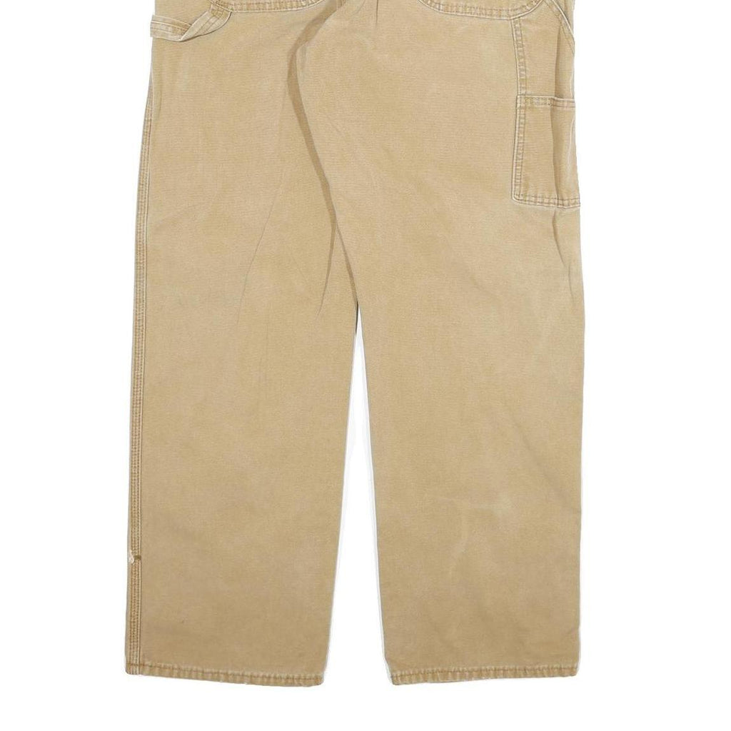 DICKIES Mens Jeans Beige Regular Straight Denim W36 L32 Workwear Cotton Blend