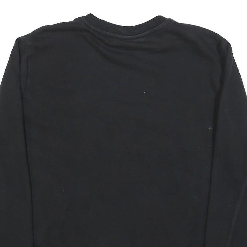 FILA Womens Black Sweatshirt S Crew Neck Cotton Blend Pullover Colourful Logo