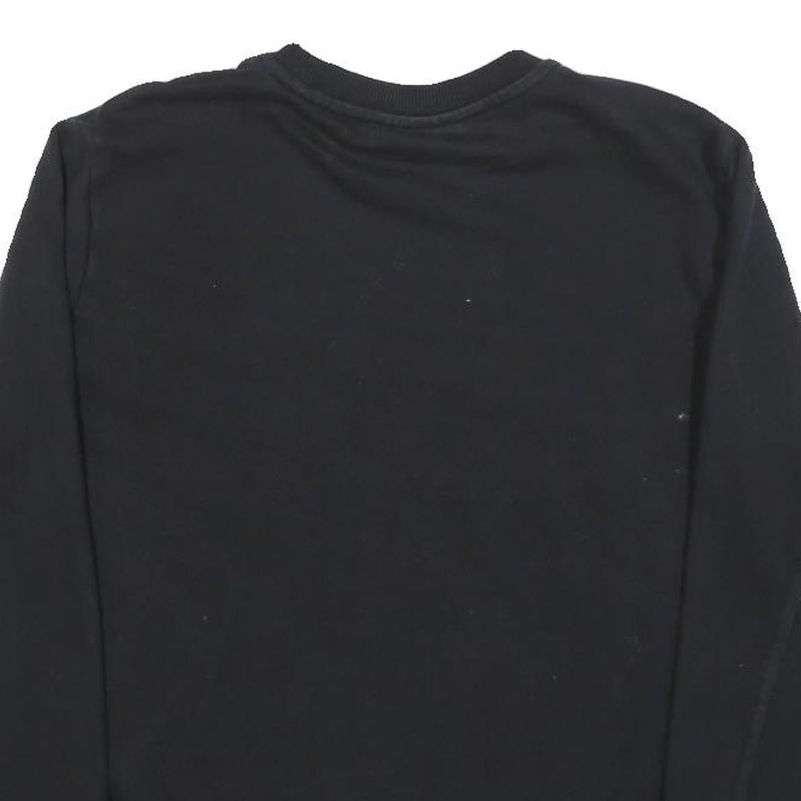 FILA Womens Black Sweatshirt S Crew Neck Cotton Blend Pullover Colourful Logo