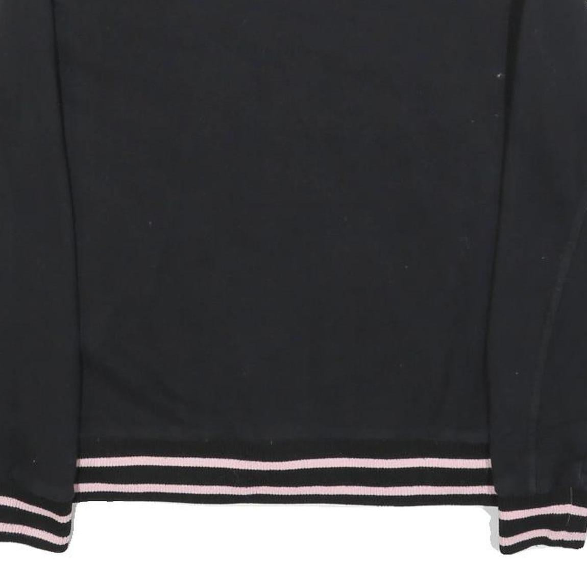 FILA Womens Black Sweatshirt S Crew Neck Cotton Blend Pullover Colourful Logo