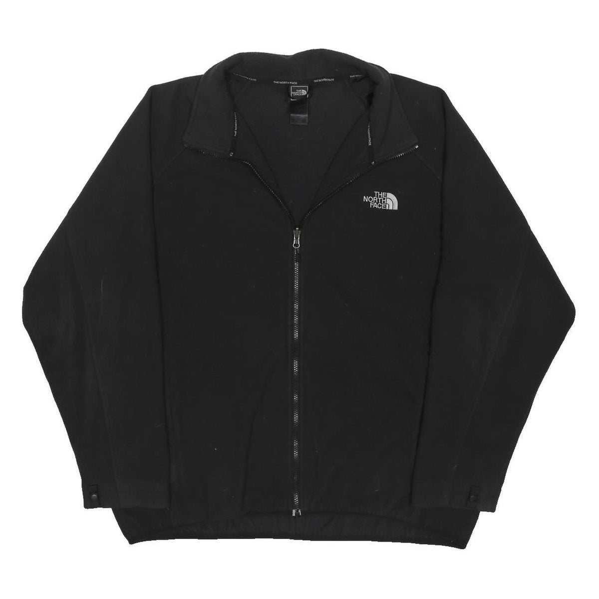 THE NORTH FACE Mens Black Fleece Jacket 2XL Polyester Blend Woven Plain Zip