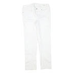 SEVEN7 Womens White Slim Slim Straight Denim Light W32 L30 Cotton Blend Zip