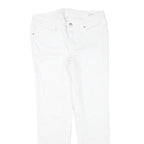 SEVEN7 Womens White Slim Slim Straight Denim Light W32 L30 Cotton Blend Zip