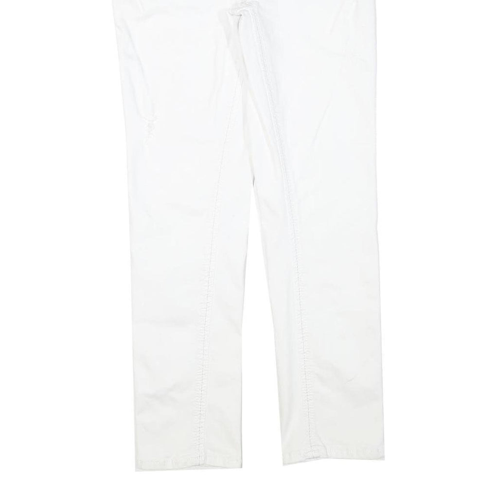 SEVEN7 Womens White Slim Slim Straight Denim Light W32 L30 Cotton Blend Zip