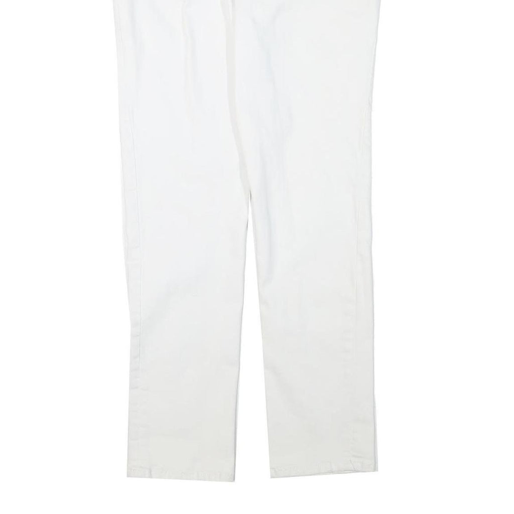 SEVEN7 Womens White Slim Slim Straight Denim Light W32 L30 Cotton Blend Zip