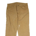 DICKIES Mens Regular Fit Cotton Blend Beige Carpenter Trousers W40 L29 Workwear
