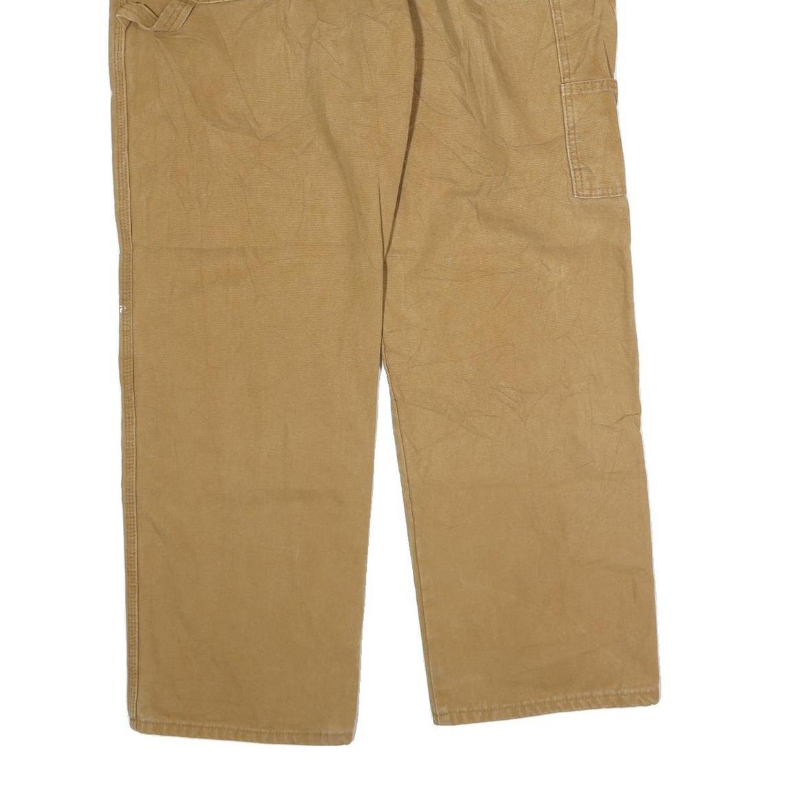 DICKIES Mens Regular Fit Cotton Blend Beige Carpenter Trousers W40 L29 Workwear