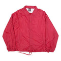 ATHLETIC WORKS Mens Red Nylon Button Jacket L Casual Lightweight Outdoor