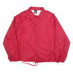 ATHLETIC WORKS Mens Red Nylon Button Jacket L Casual Lightweight Outdoor