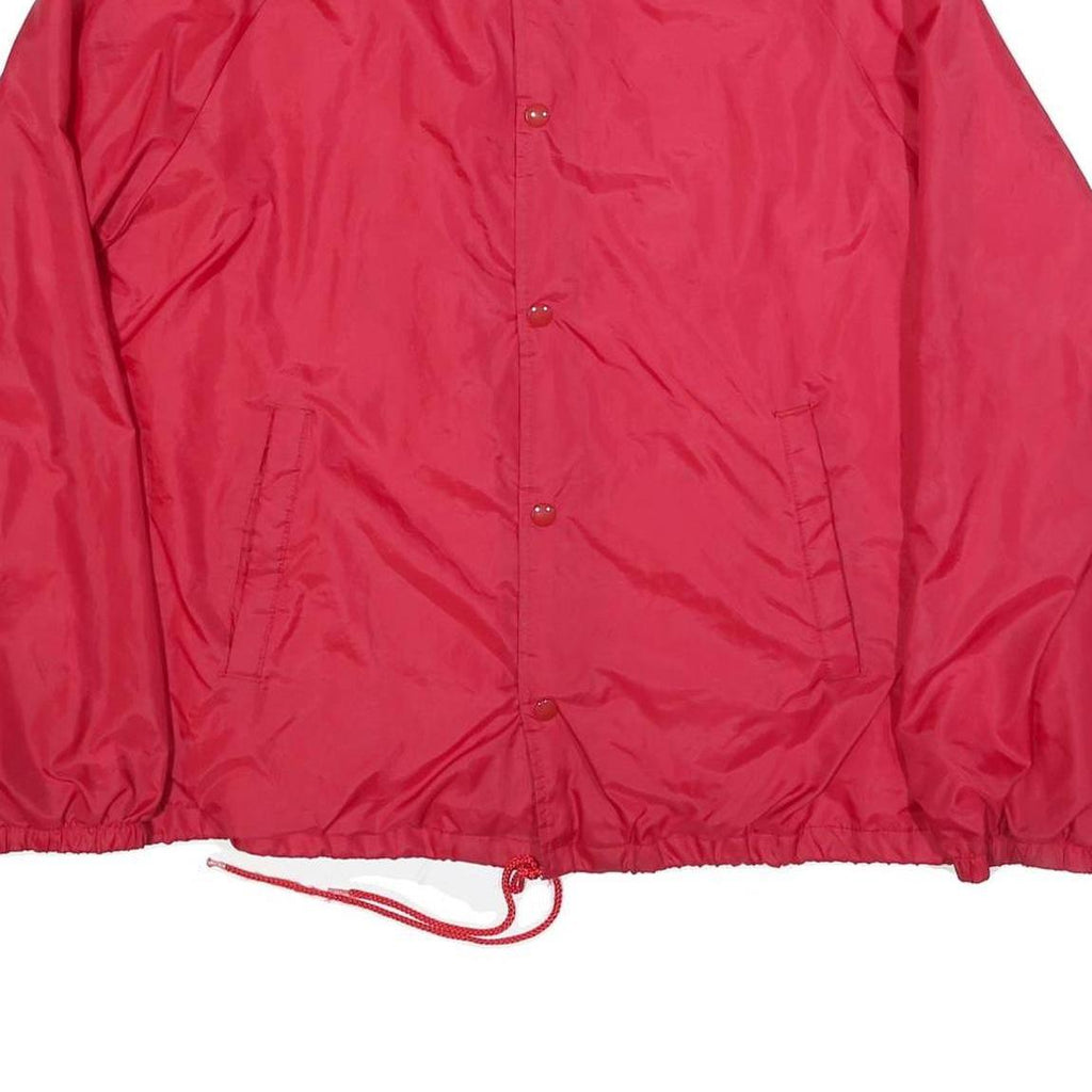 ATHLETIC WORKS Mens Red Nylon Button Jacket L Casual Lightweight Outdoor