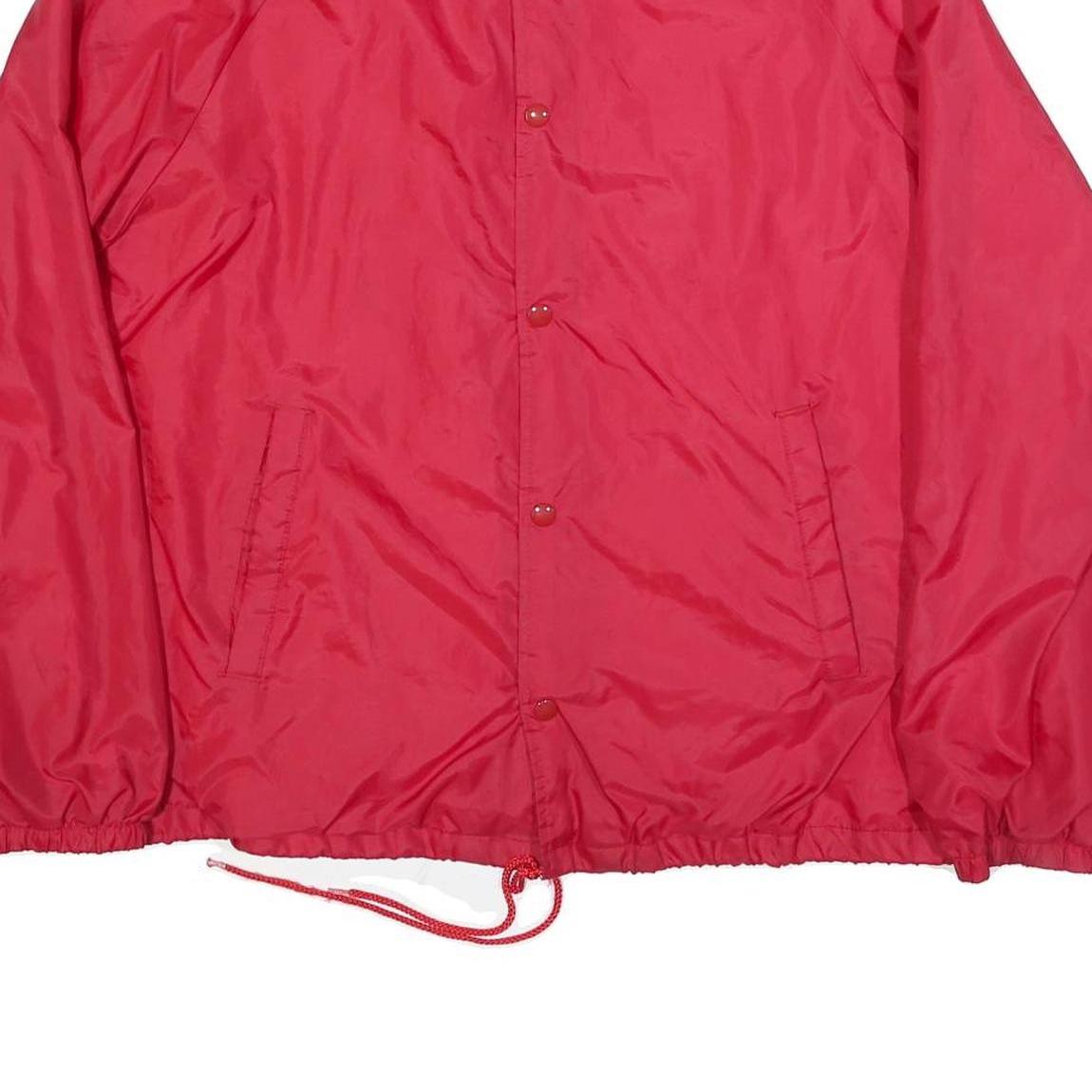 ATHLETIC WORKS Mens Red Nylon Button Jacket L Casual Lightweight Outdoor