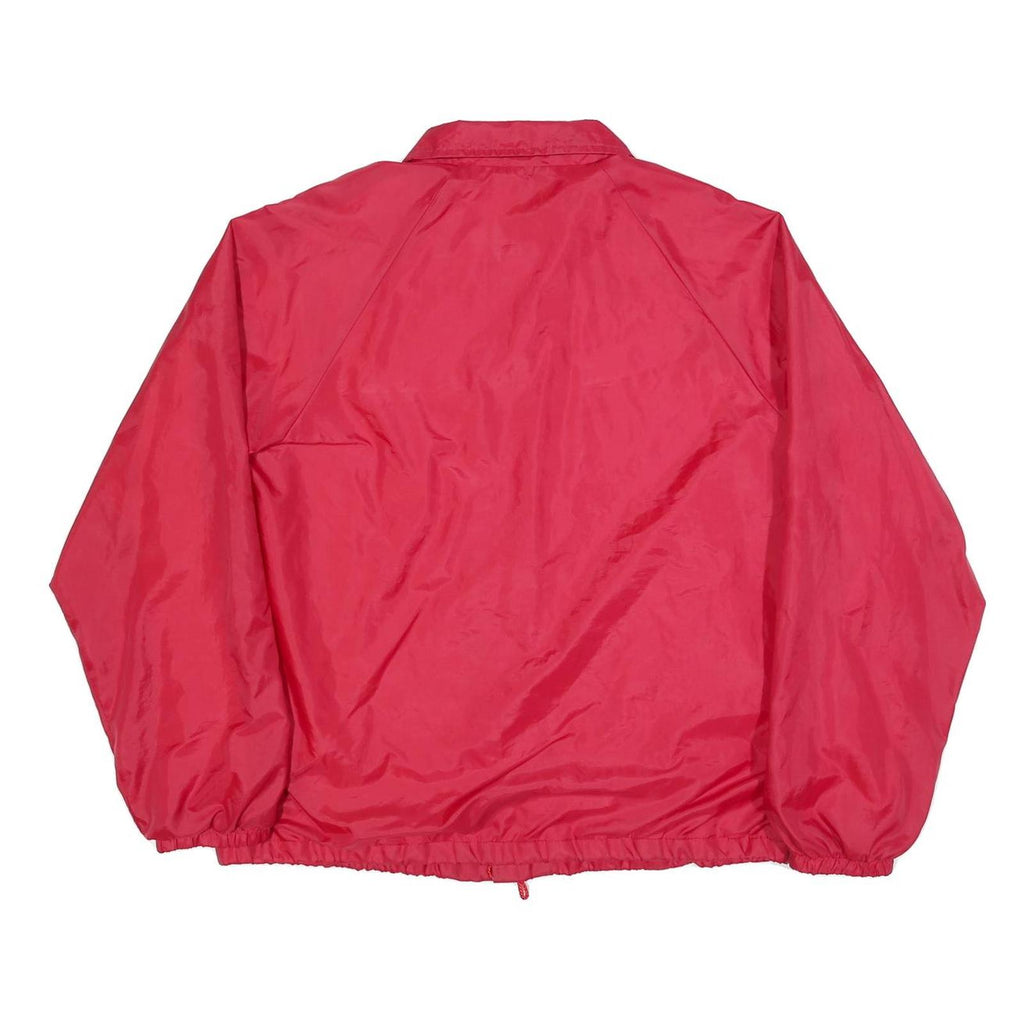 ATHLETIC WORKS Mens Red Nylon Button Jacket L Casual Lightweight Outdoor