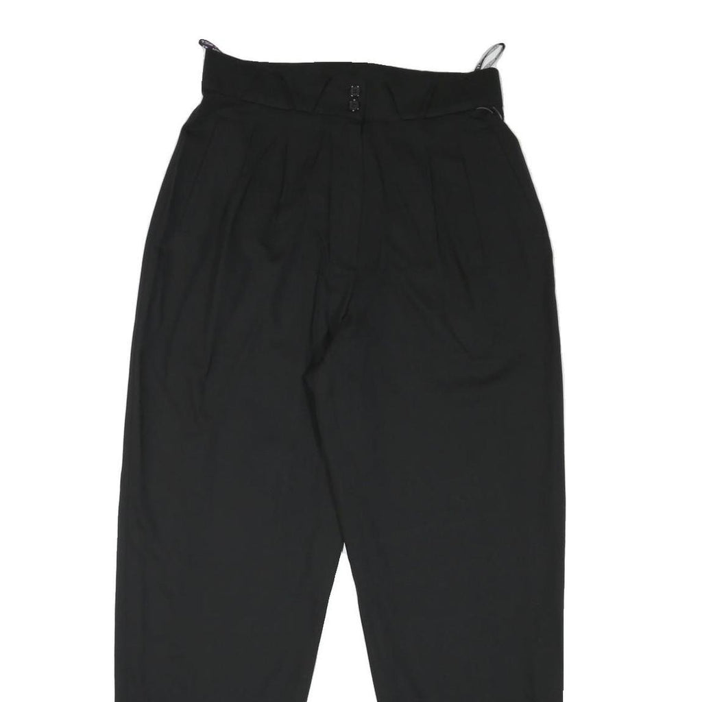 YESICA Womens Black Cotton Blend Relaxed Tapered Trousers W30 L30 Classic Style