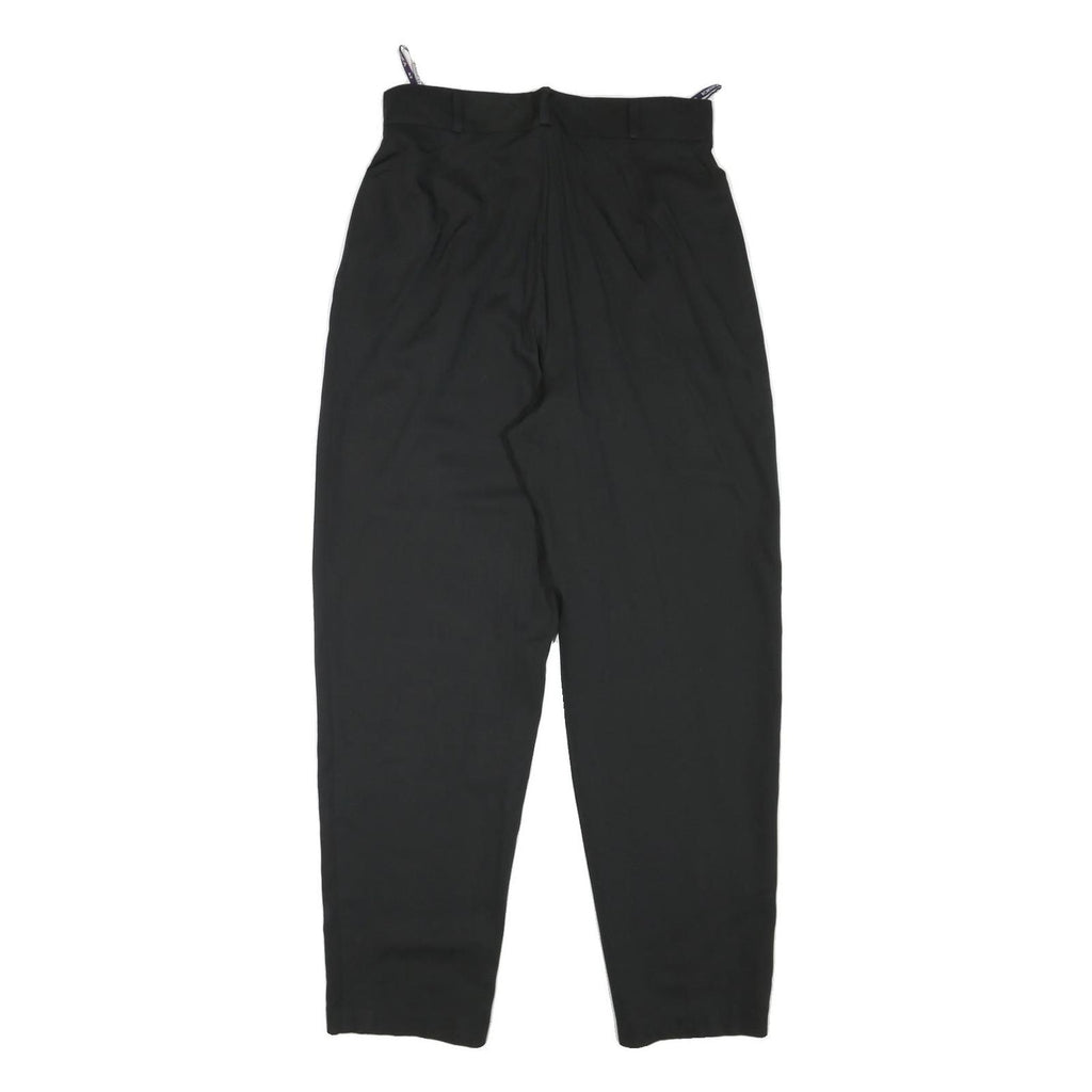 YESICA Womens Black Cotton Blend Relaxed Tapered Trousers W30 L30 Classic Style