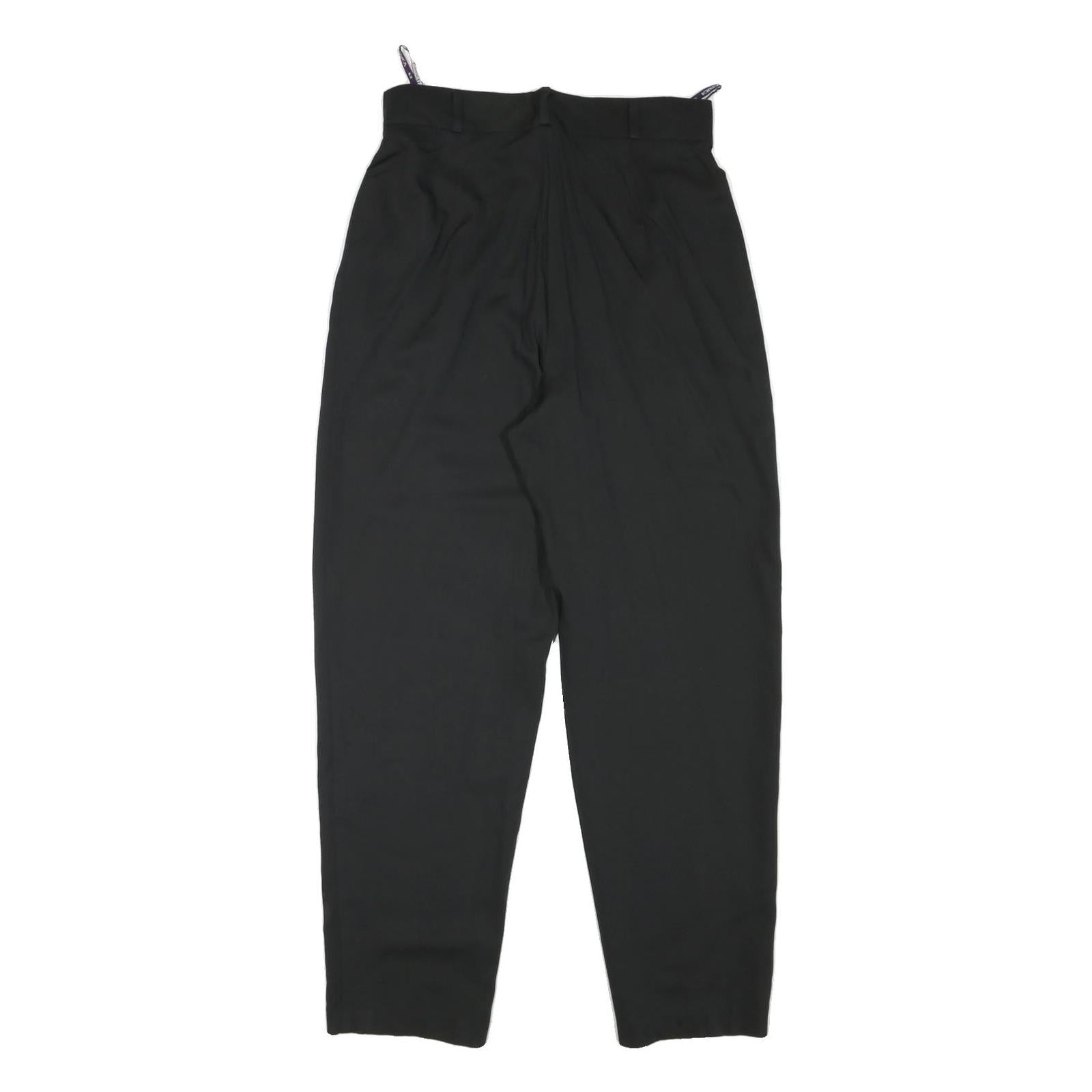 YESICA Womens Black Cotton Blend Relaxed Tapered Trousers W30 L30 Classic Style