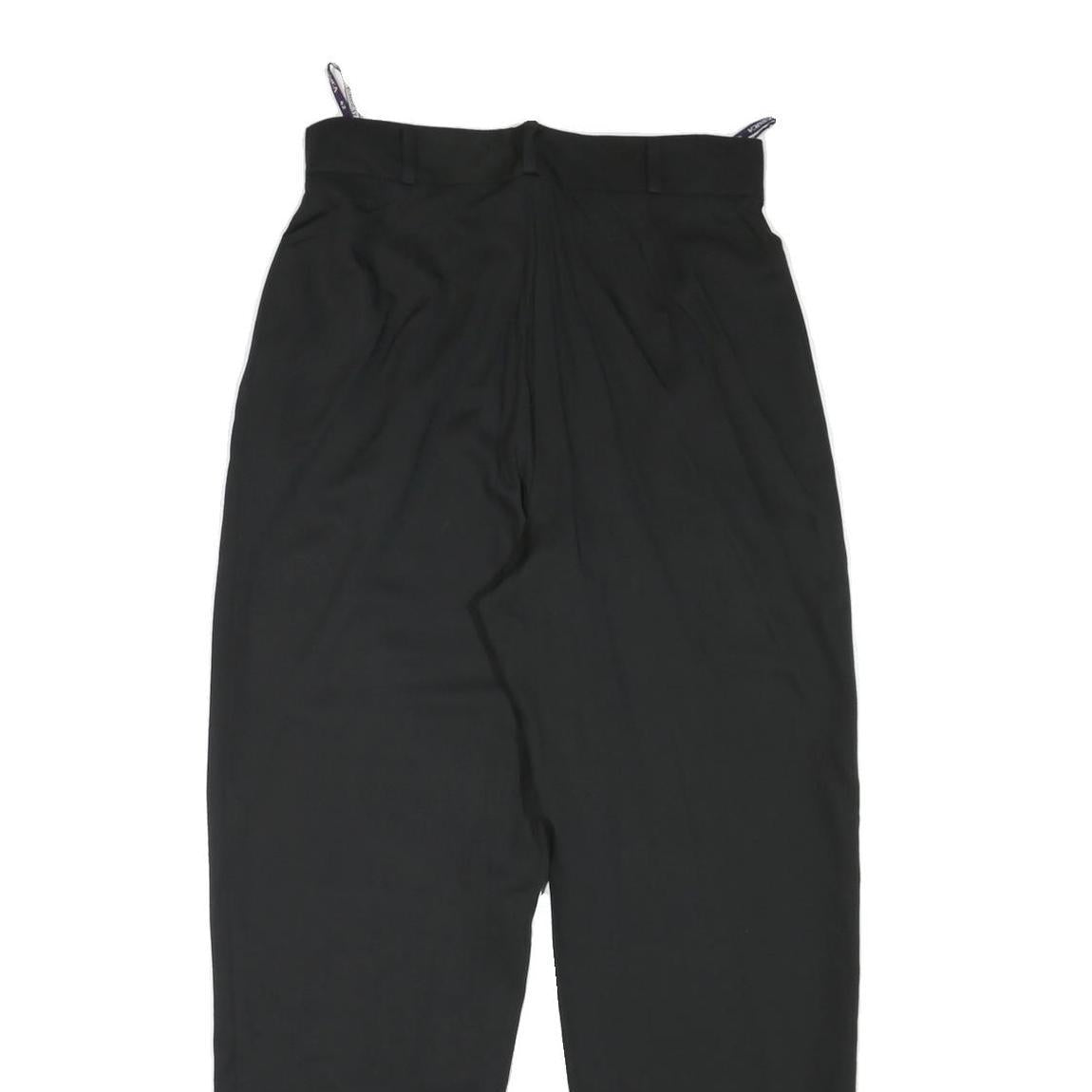 YESICA Womens Black Cotton Blend Relaxed Tapered Trousers W30 L30 Classic Style